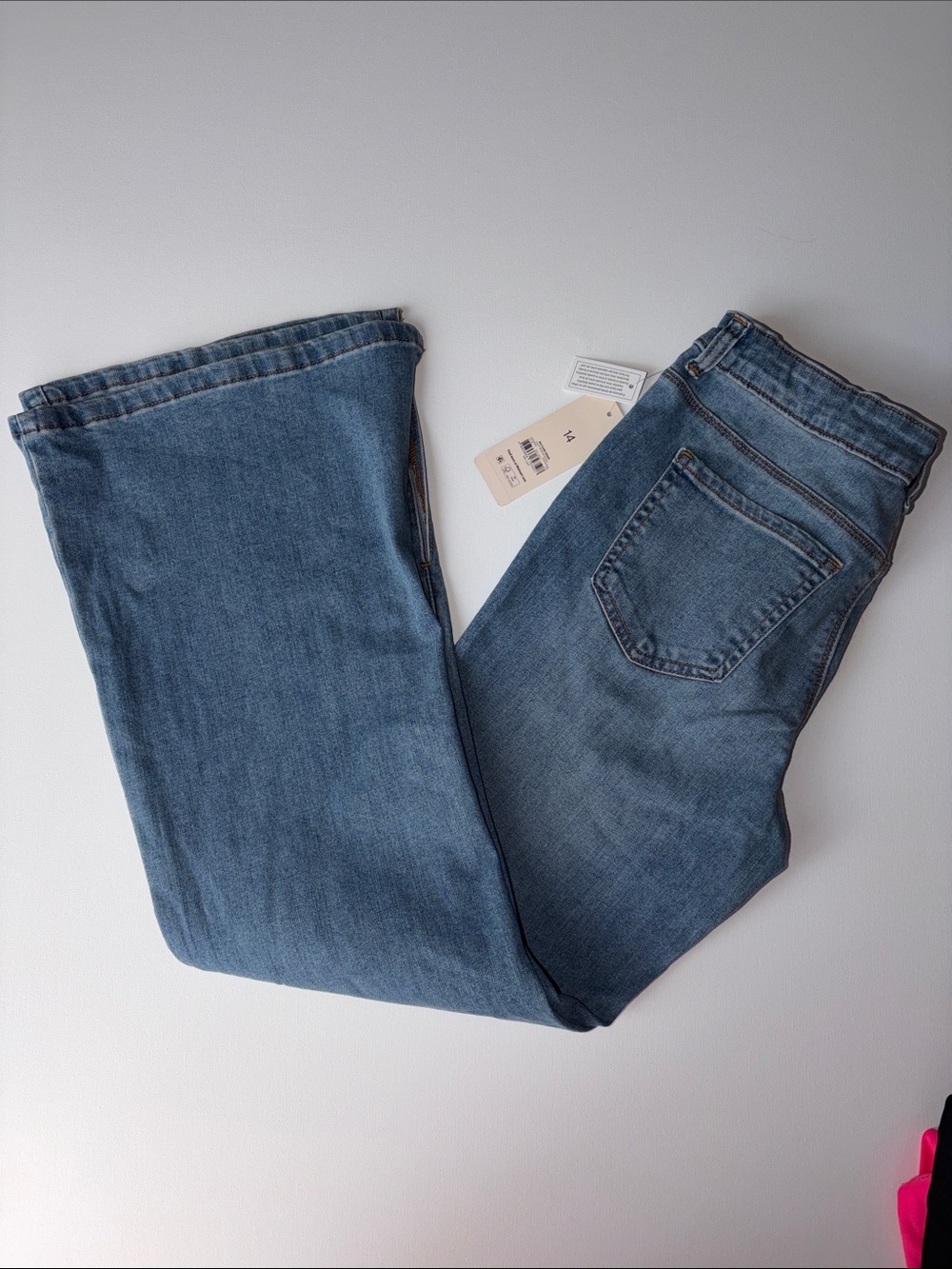 Girls Flare Wide-Leg Jeans in Mid Blue NWT
